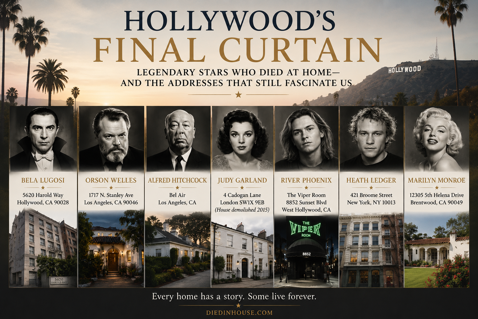 7 Famous Celebrity Homes Where Hollywood Legends Died
